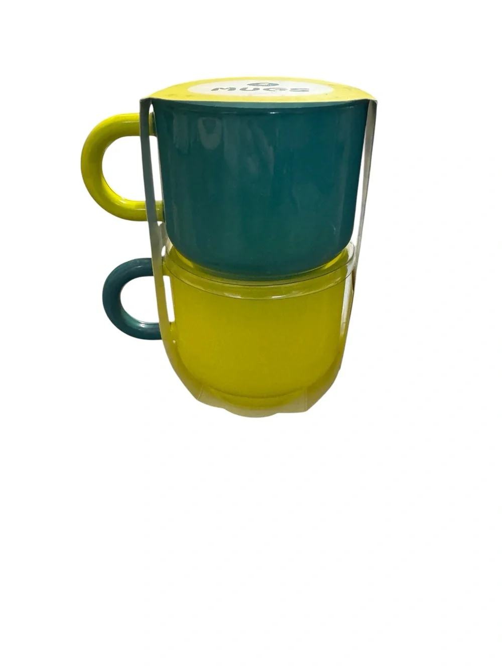 Target Bullseye Playground 2 PC Matcha Mugs Green &‎ Yellow NEW